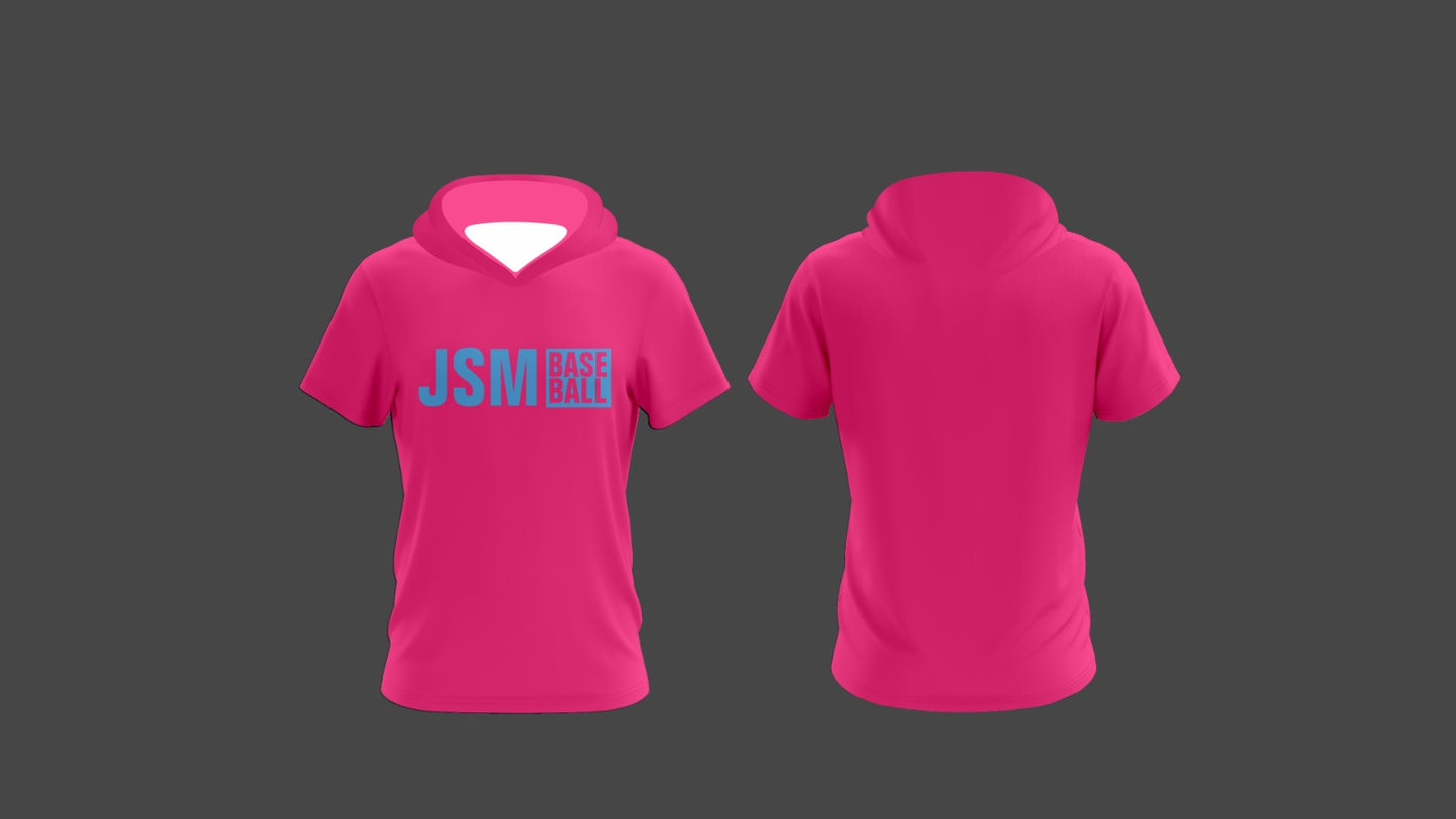 PINK HOODIE SHIRT SHORT SLEEVE ( No customization)
