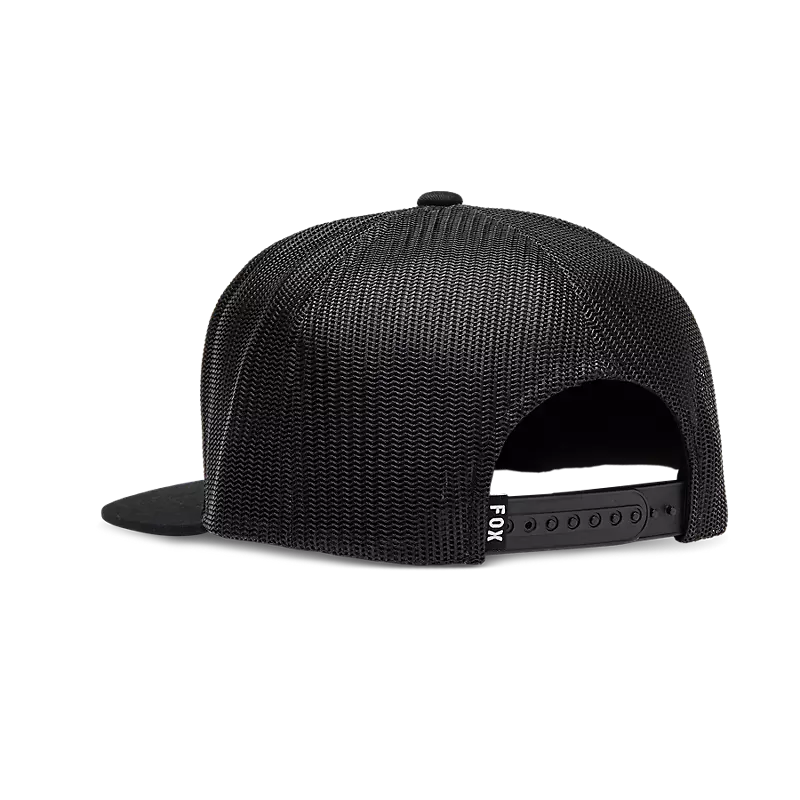 JSM Black Embroidered Snapback Mesh Cap