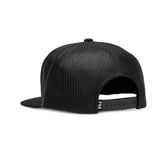 JSM Black Embroidered Snapback Mesh Cap