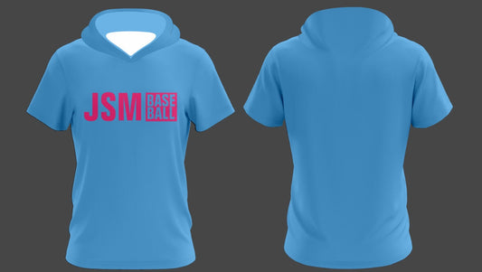 BLUE HOODIE SHIRT SHORT SLEEVE ( No Customization)